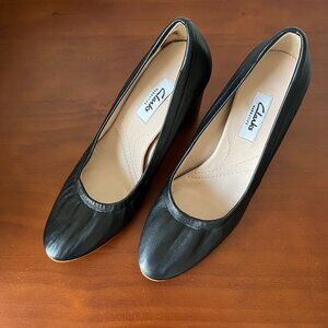 Clarks _ Grace Eva _ Black leather_ Cuir Noir _ 6.5M